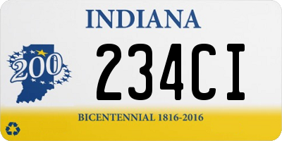 IN license plate 234CI