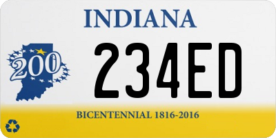 IN license plate 234ED