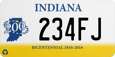 IN license plate 234FJ