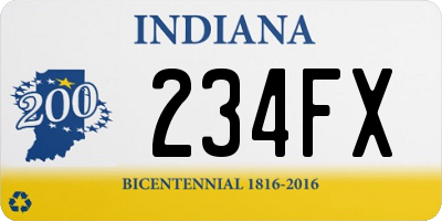 IN license plate 234FX