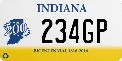 IN license plate 234GP