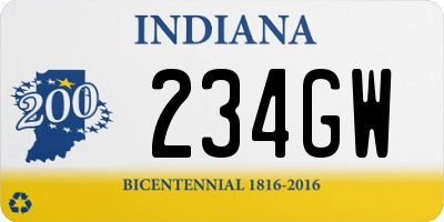 IN license plate 234GW