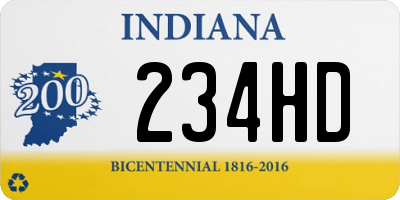 IN license plate 234HD