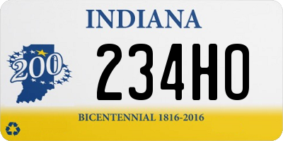 IN license plate 234HO