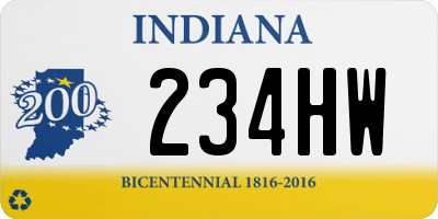 IN license plate 234HW