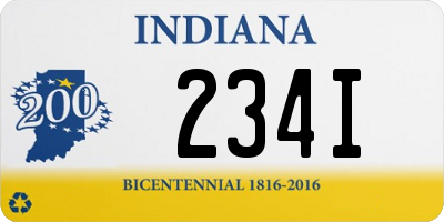IN license plate 234I