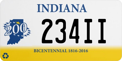 IN license plate 234II