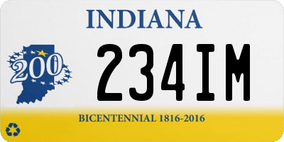 IN license plate 234IM