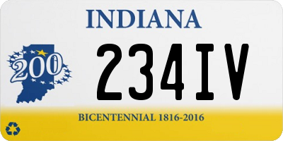 IN license plate 234IV