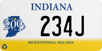 IN license plate 234J