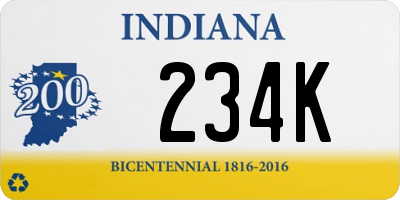 IN license plate 234K
