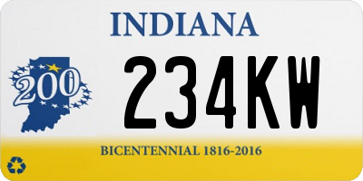 IN license plate 234KW