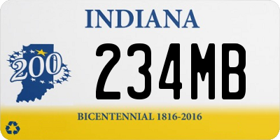 IN license plate 234MB