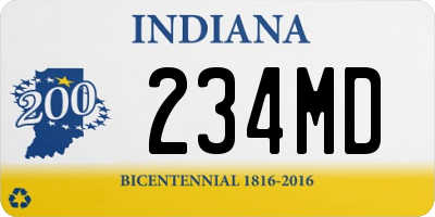 IN license plate 234MD