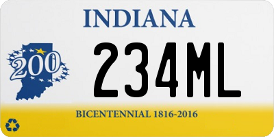 IN license plate 234ML