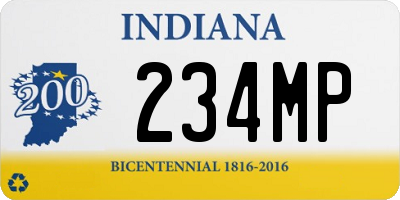 IN license plate 234MP