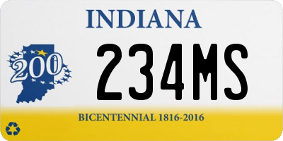 IN license plate 234MS