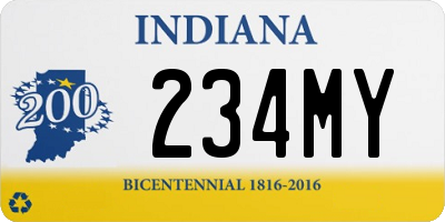 IN license plate 234MY