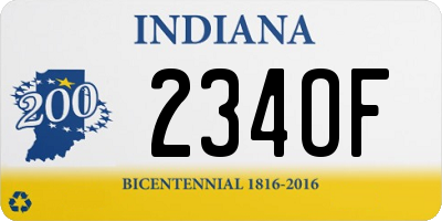 IN license plate 234OF