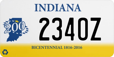 IN license plate 234OZ