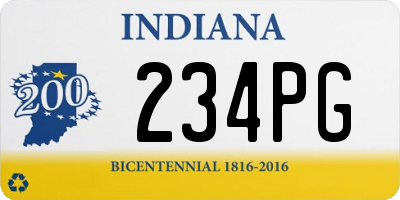 IN license plate 234PG