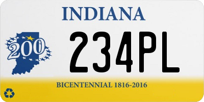 IN license plate 234PL