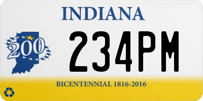 IN license plate 234PM