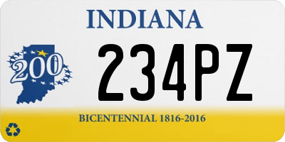 IN license plate 234PZ