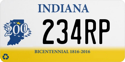 IN license plate 234RP