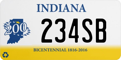 IN license plate 234SB