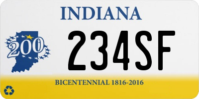 IN license plate 234SF