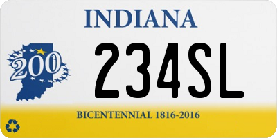 IN license plate 234SL