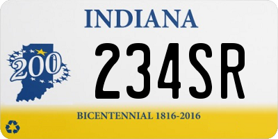 IN license plate 234SR