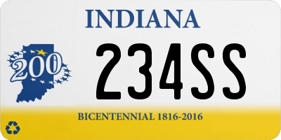 IN license plate 234SS