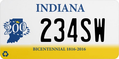 IN license plate 234SW