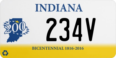 IN license plate 234V