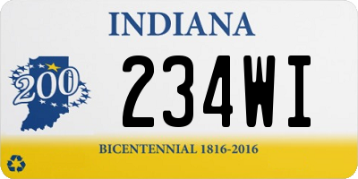 IN license plate 234WI
