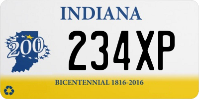 IN license plate 234XP