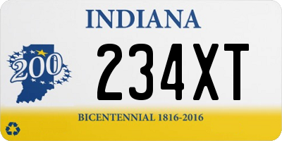 IN license plate 234XT