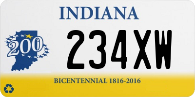 IN license plate 234XW