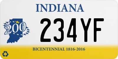 IN license plate 234YF