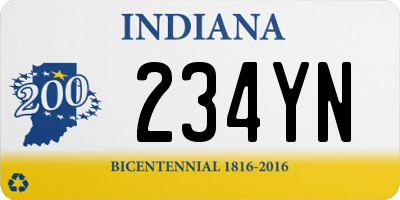 IN license plate 234YN