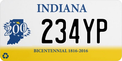 IN license plate 234YP