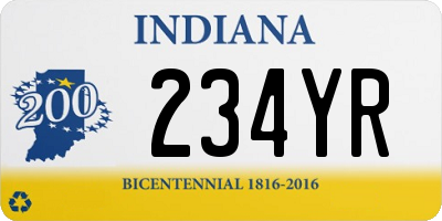 IN license plate 234YR