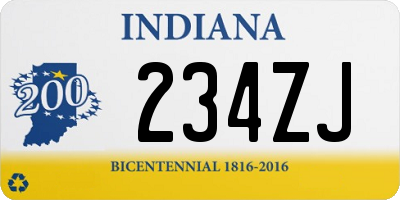 IN license plate 234ZJ