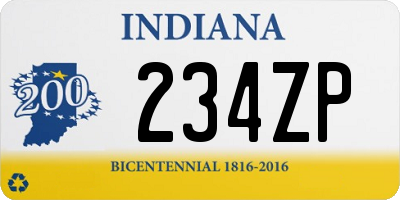 IN license plate 234ZP