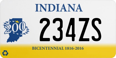 IN license plate 234ZS