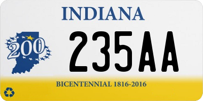 IN license plate 235AA