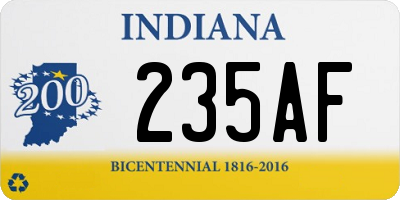 IN license plate 235AF