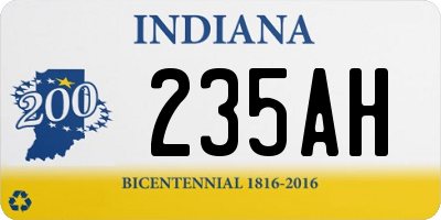 IN license plate 235AH